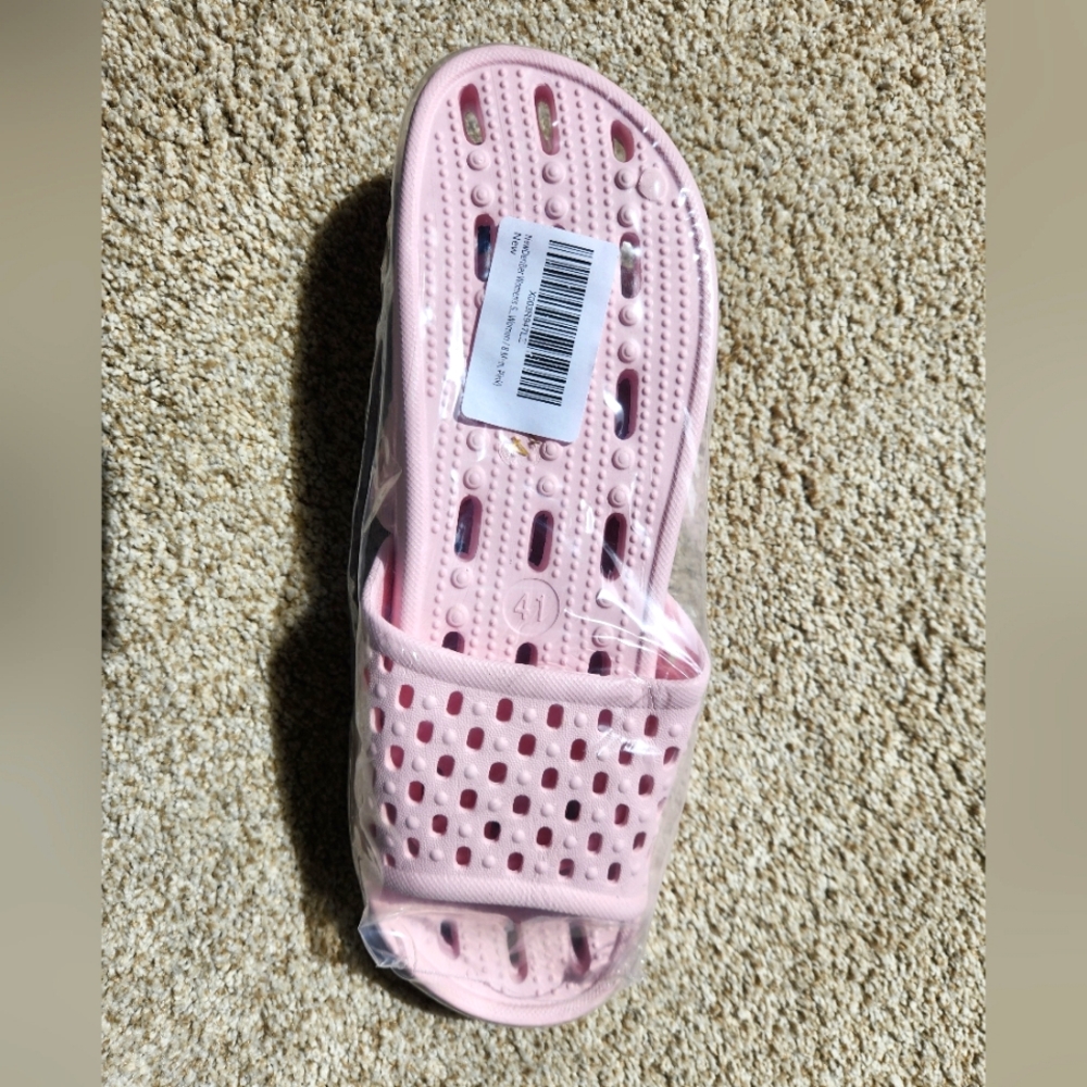 New Pink Shower Shoes With Drain Holes